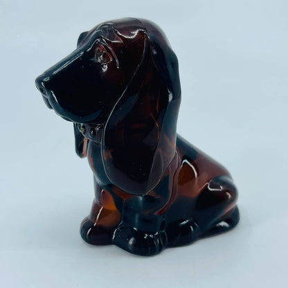 Avon Baby Bassett Hound Shaped Amber Glass Bottle Cologne Perfume Full SA1