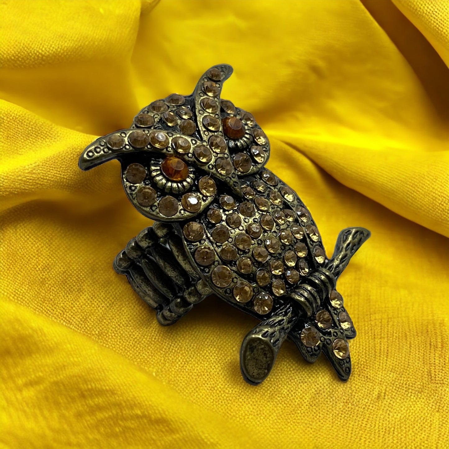 Avalaya Charming Rhinestone Diamante Owl Stretch Ring Costume Jewelry SF4