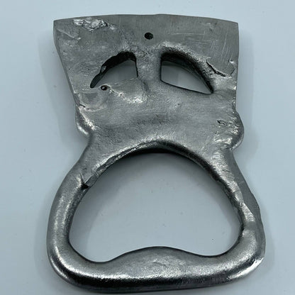 Vintage Hand Made Ceramic Tragedy Mask Sculpture Silver 6 x 4.5” TB5