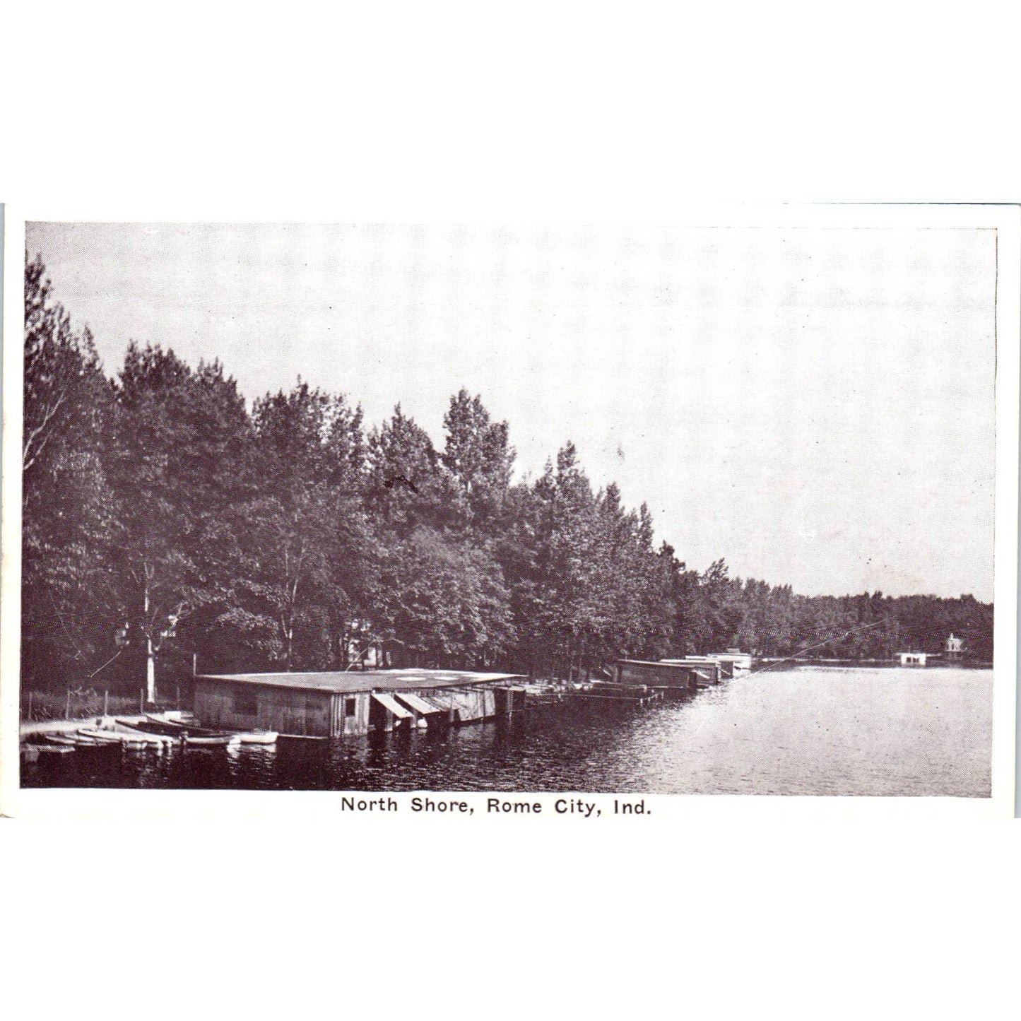North Shore at Rome City Indiana c1935 - Original RPPC Postcard TJ7-RP3