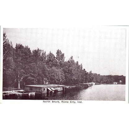 North Shore at Rome City Indiana c1935 - Original RPPC Postcard TJ7-RP3