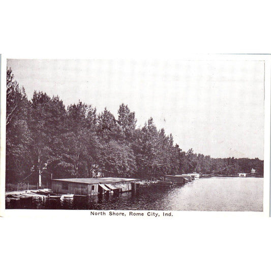 North Shore at Rome City Indiana c1935 - Original RPPC Postcard TJ7-RP3