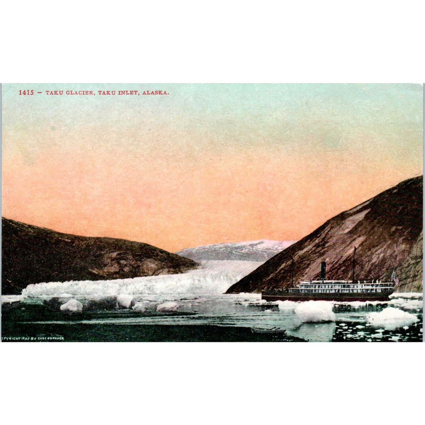 c1910 Taku Glacier Taku Inlet Alaska Original Postcard TK1-29