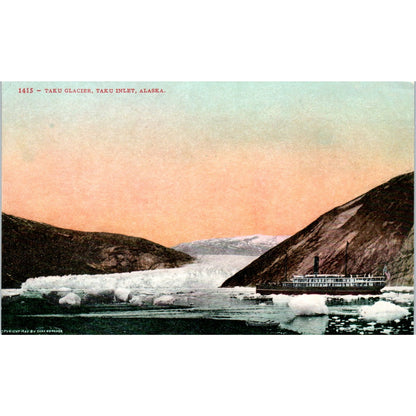 c1910 Taku Glacier Taku Inlet Alaska Original Postcard P1-11
