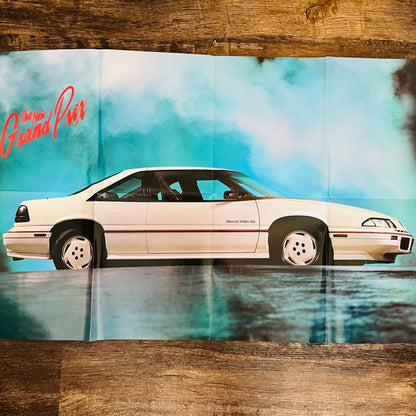 1988 Pontiac Car Brochure Fold Out Grand Prix Poster 34x21 BA1