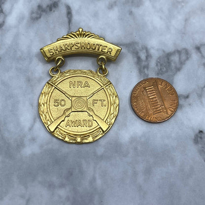 Vintage National Rifle Association NRA 50ft Award Marksmanship Badge Pin SA2