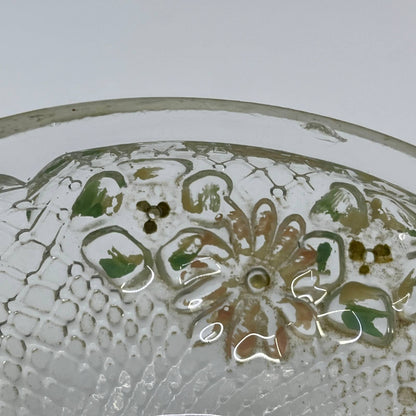 Antique Rubicon Oil Lamp Hand Painted Clear Daisy 8" Matching Shade TI2