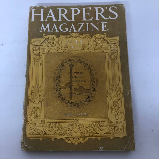 Harpers Monthly Magazine July 1916 Academic Heights Simeon Strunsky Many Ads