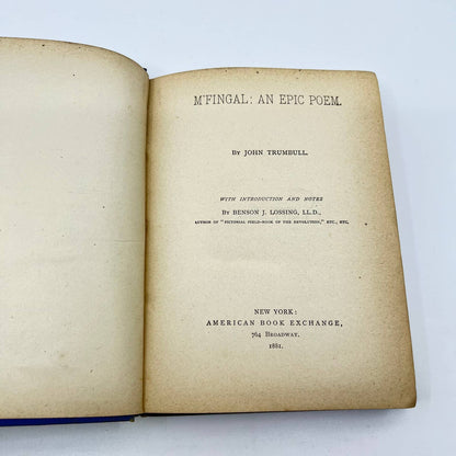 1881 M'Fingal: An Epic Poem - Book of Poetry by John Trumbull TF2