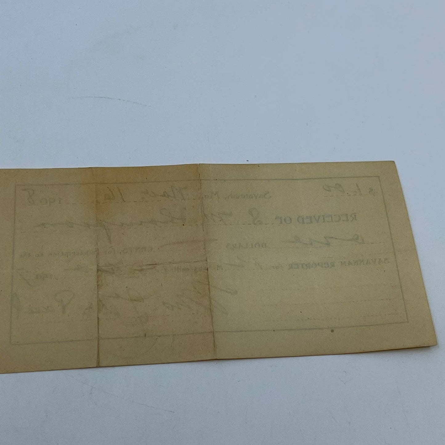 1908 Receipt Subscription to Savannah Reporter, Savannah MO J.W. Paul AA6