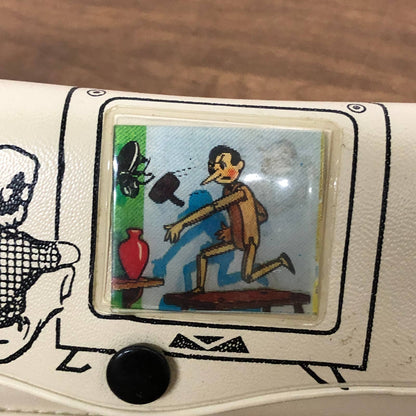 1950s Children’s Lenticular Eyeglasses Case Pinocchio Hammering Cricket Graphic