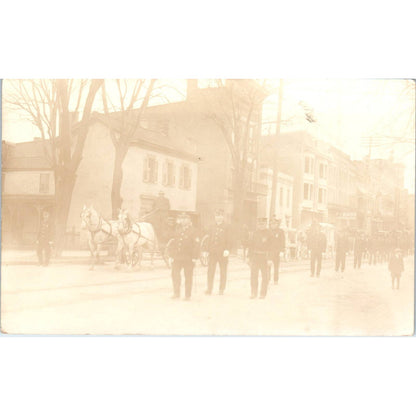 Antique Postcard RPPC Policemen and Horses on Parade SE8