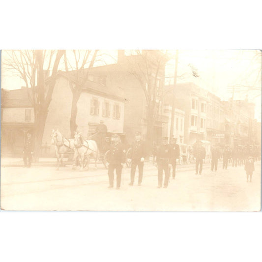 Antique Postcard RPPC Policemen and Horses on Parade SE8