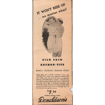 1935 Mpls Newspaper Ad Donaldson's Department Store Silk Skin Girdle FL5-3