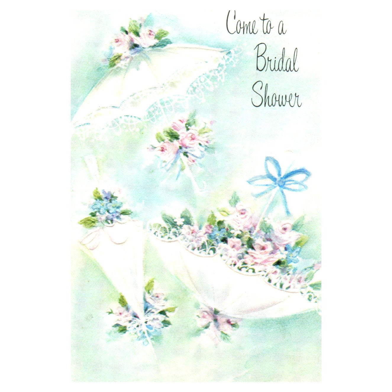 Vintage Greeting Card Embossed Bridal Shower - American Cards 3.5x4" P5-2