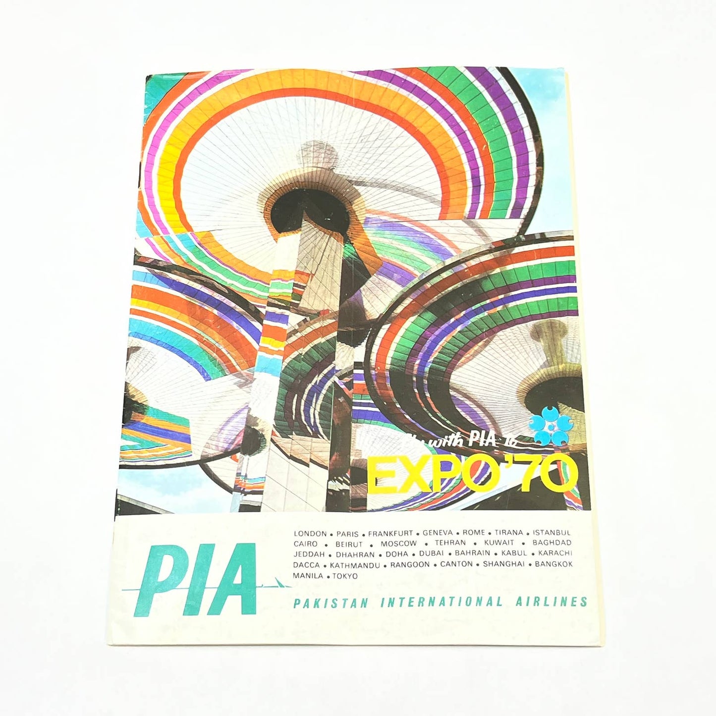 1970 PIA Pakistan International Airlines Timetable Expo '70 AB9