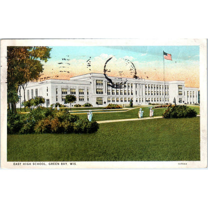 East High School Green Bay 1927 Wisconsin Original Postcard TJ9-P3