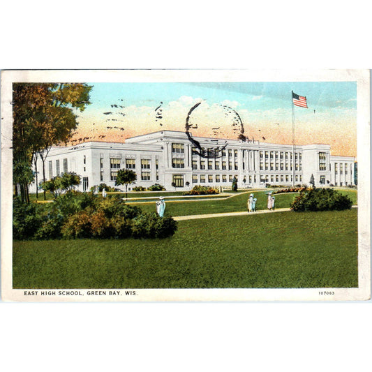 East High School Green Bay 1927 Wisconsin Original Postcard TJ9-P3