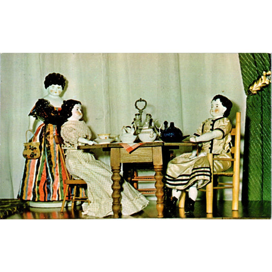 China Doll Tea Party Maretta's Doll Shop Bourbon's Antique Center Postcard PB9