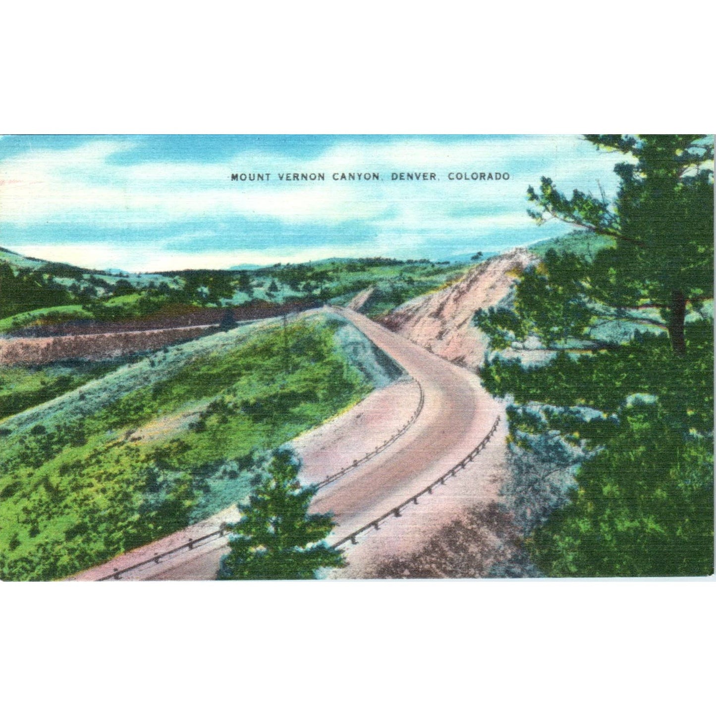 Mount Vernon Canyon Denver Colorado Original Postcard TK1-24