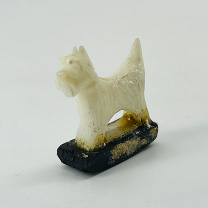 Vintage Mini White Celluloid Scottish Terrier Scotty Dog Magnet 1” SB2