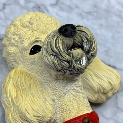 1968 Chalkware White Poodle Dog Head Wall Hanger Figurine Bossons England TI9