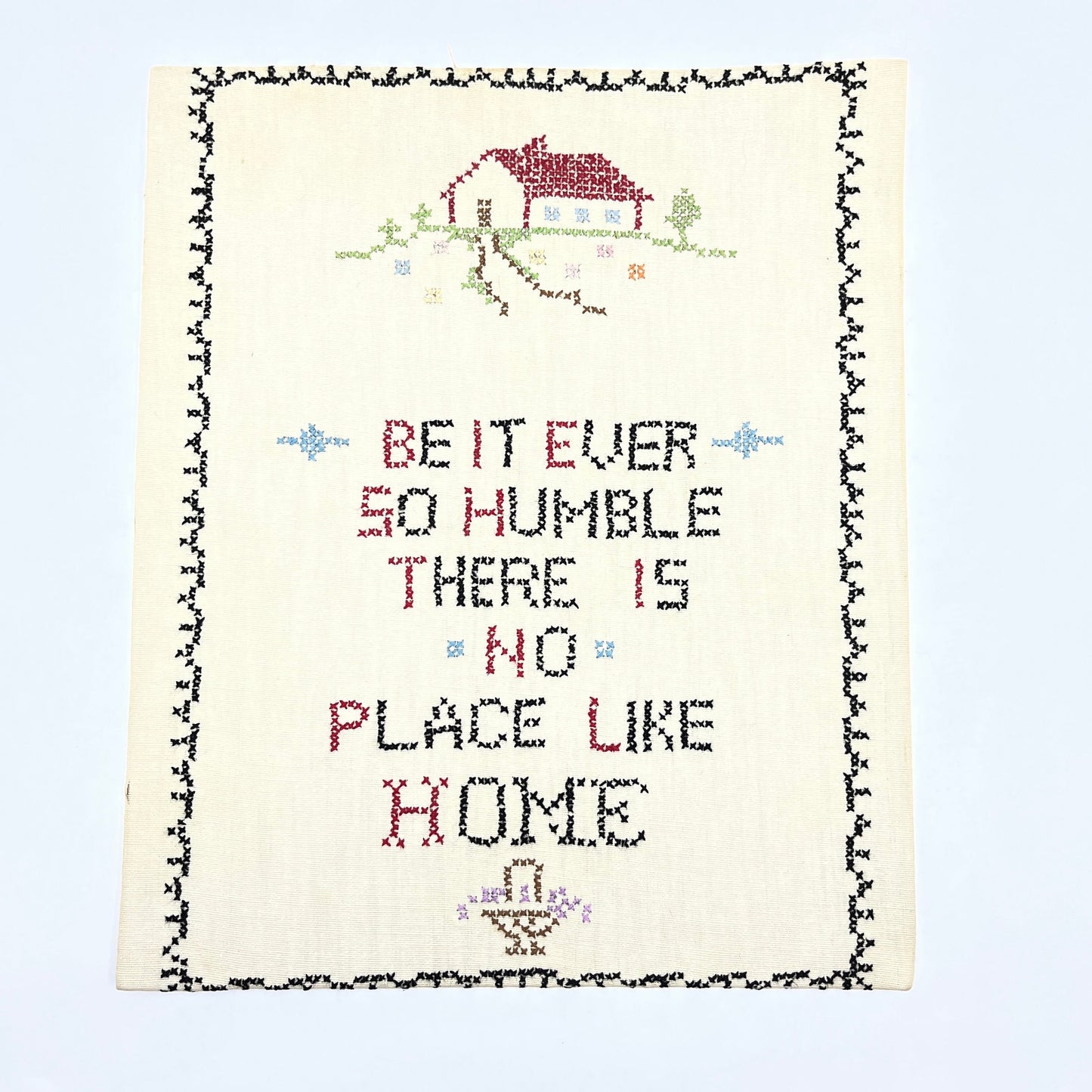 Vintage Cross Stitch Sampler No Place Like Home 10x12 V43-4