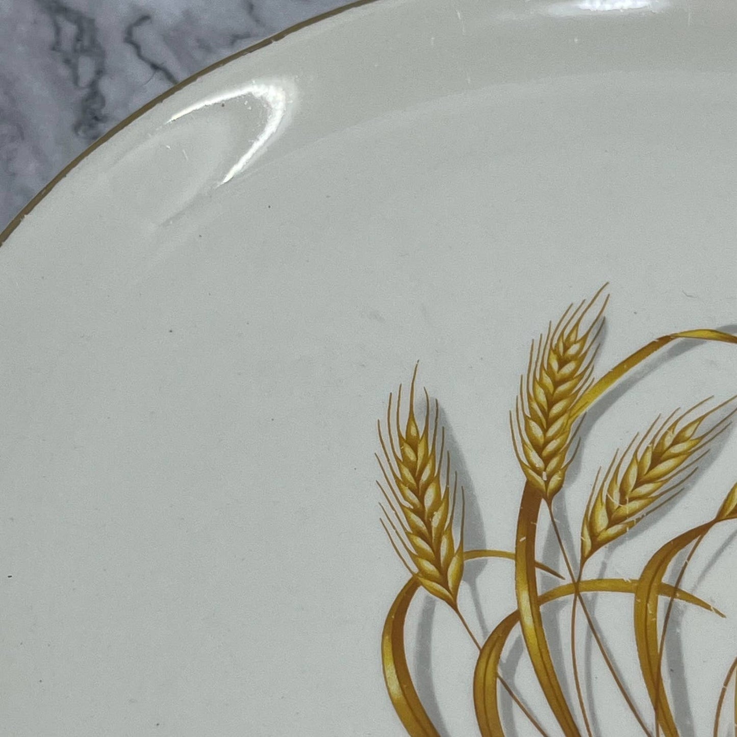 Vtg Cunningham & Pickett China Dinner Plate 9" Golden Wheat 22k Gold Trim TI8