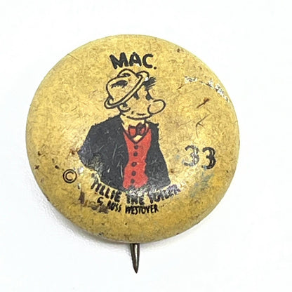 1930s Tillie the Toiler 33 Mac Western Theatre Premium Pinback Button SD9