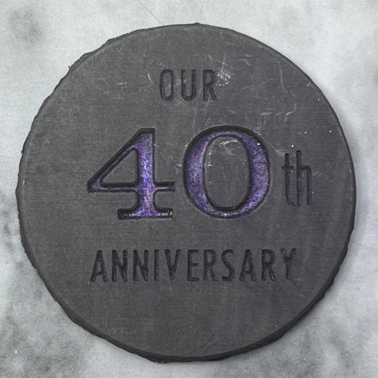 Vintage Letterpress Printers Block Plate Our 40th Anniversary SE844