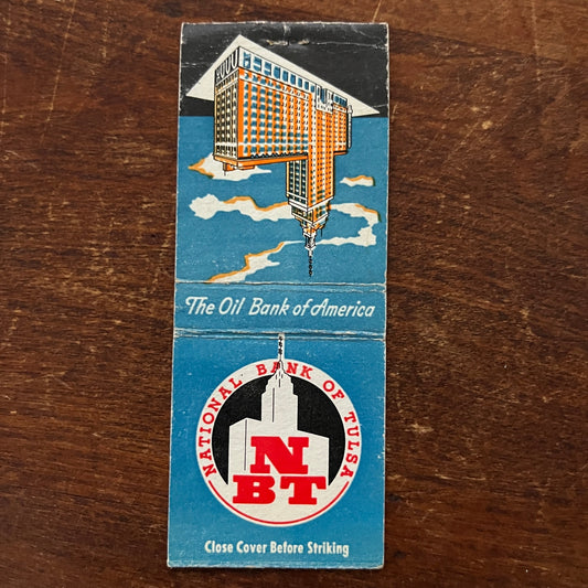 National Bank of Tulsa OK Advertising Matchbook Cover MM11-5