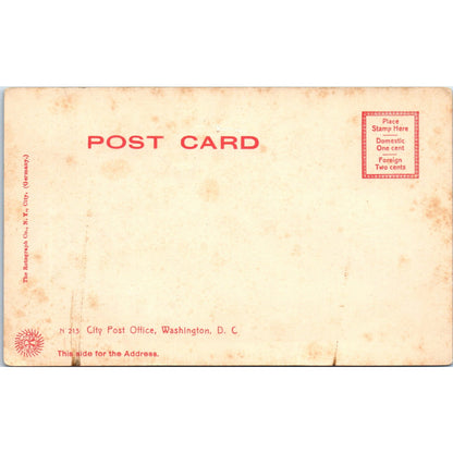 City Post Office at Night c1905 Washington D.C. Original Postcard P1-16