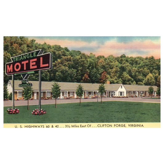Triangle Motel Clifton Forge Virginia RB Bennington HP Weikel - Postcard TJ8-2