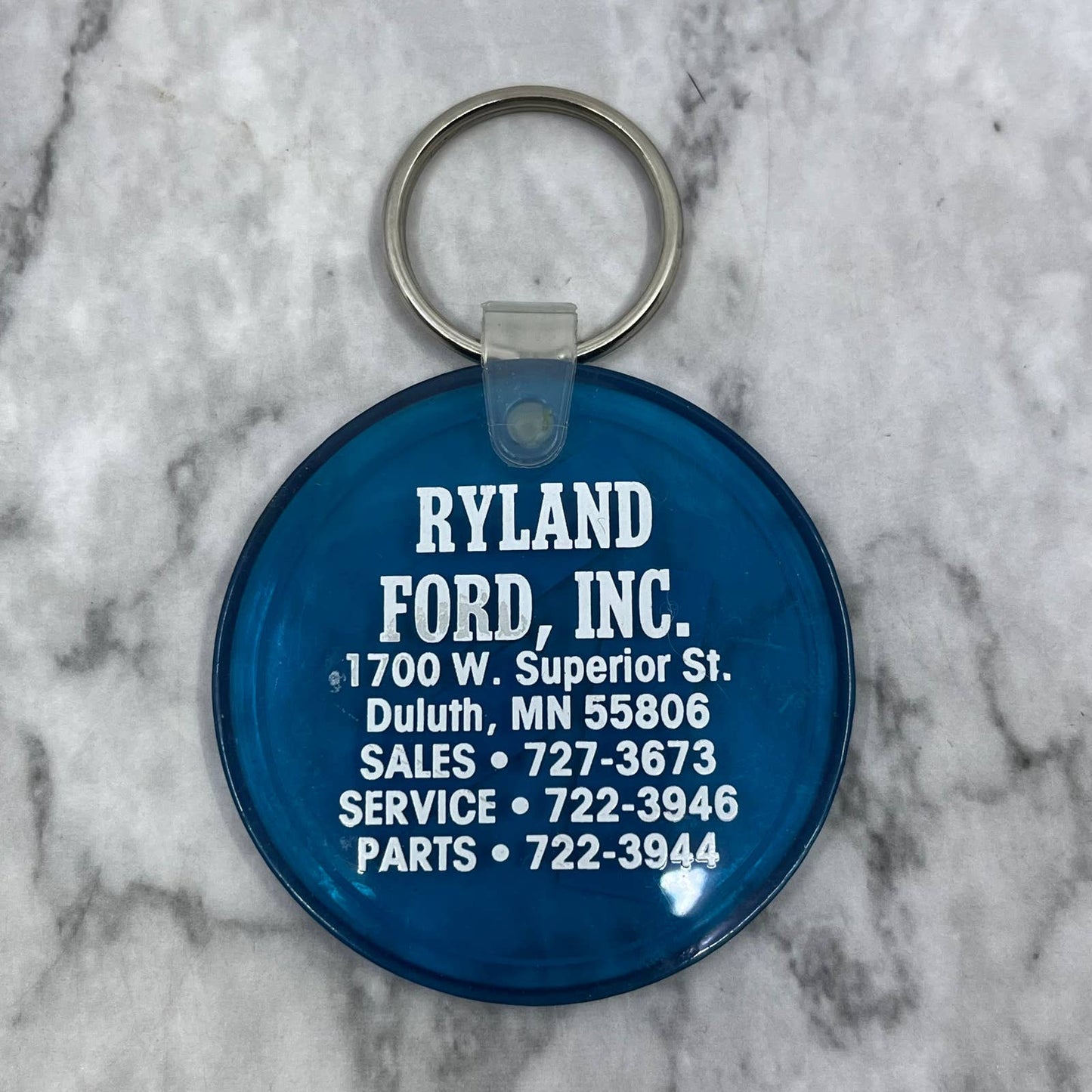 Vintage Duluth MN Advertising Keychain Ryland Ford Dealership SF1