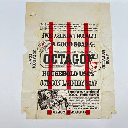 Vintage Octagon Soap Package Colgate-Palmolive-Peet Jersey City NJ AA8