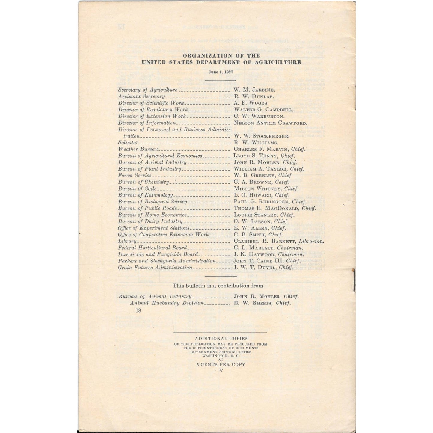 1927 US Department Of Agriculture Farmers' Bulletin No. 1030 Feeding Horses TJ7