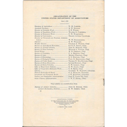 1927 US Department Of Agriculture Farmers' Bulletin No. 1030 Feeding Horses TJ7