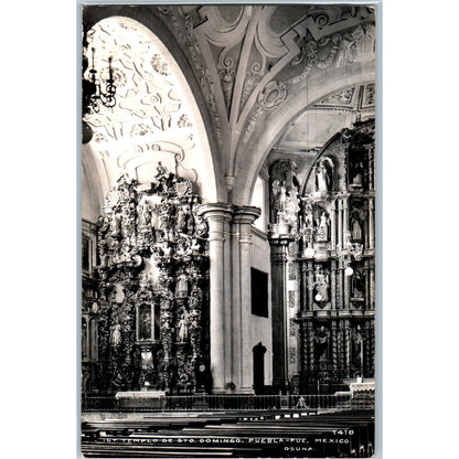 Int. Templo De Sto. Domingo Puebla-Pue Mexico - Original RPPC Postcard P3-8