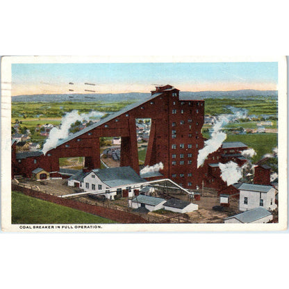 1919 Postcard Coal Breaker in Action Scranton PA TI1-1