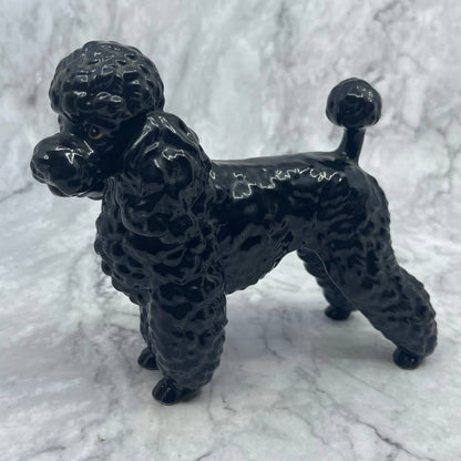 Vintage MCM Goebel Black Standard Poodle Dog Germany Porcelain Figurine 6x7 TI8