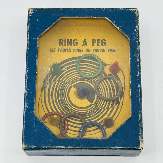 1940s Vintage Ring a Peg Game AC Gilbert Puzzle Toy Game 3 x 4.5 TD2