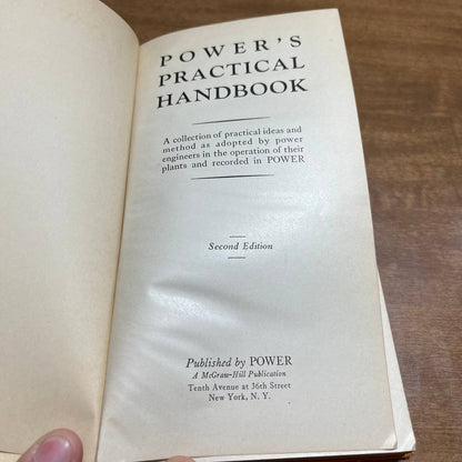 Power's Practical Handbook 1929 McGraw Hill New York TH4