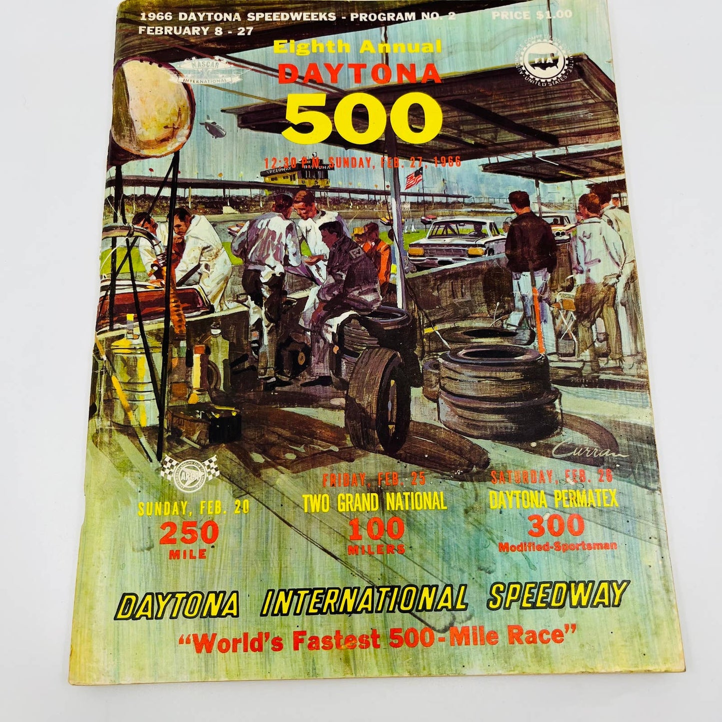 Daytona Int'l Speedway Auto Race Program-Daytona 500-2/27/1966 8th Annual BA1