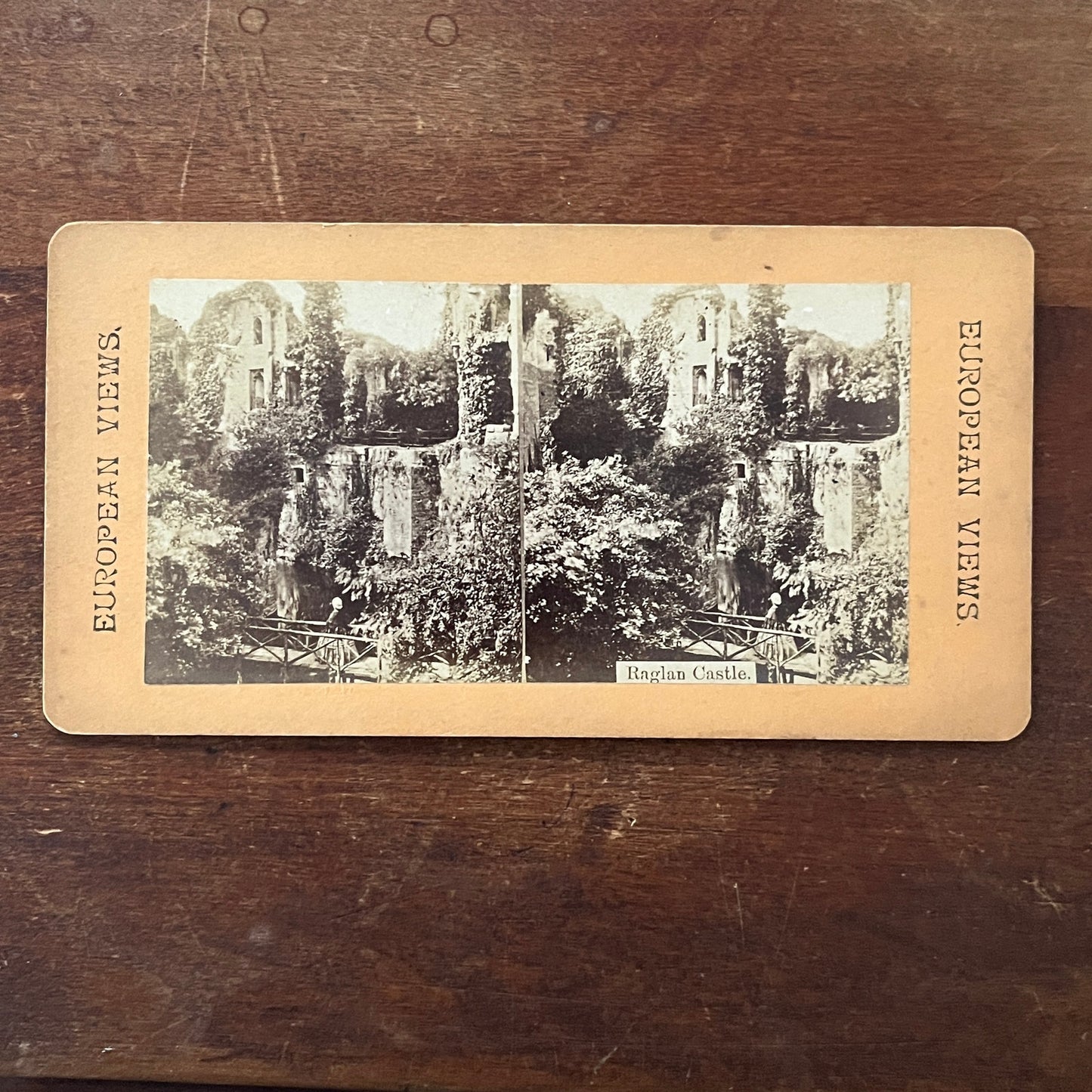 Raglan Castle - European Views c1880 Antique Stereoview Card H2-4