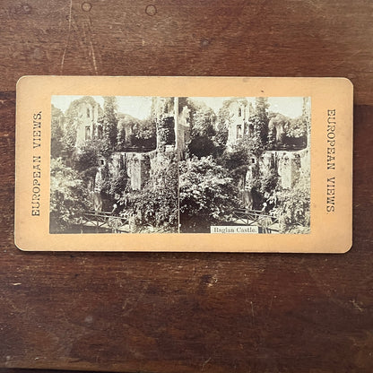 Raglan Castle - European Views c1880 Antique Stereoview Card H2-4