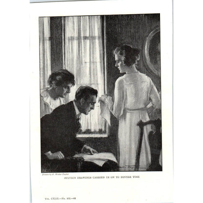 Sylvia's Drawings Carried Us On To Dinner Time F. Walter Taylor 1921 Print TJ7-L