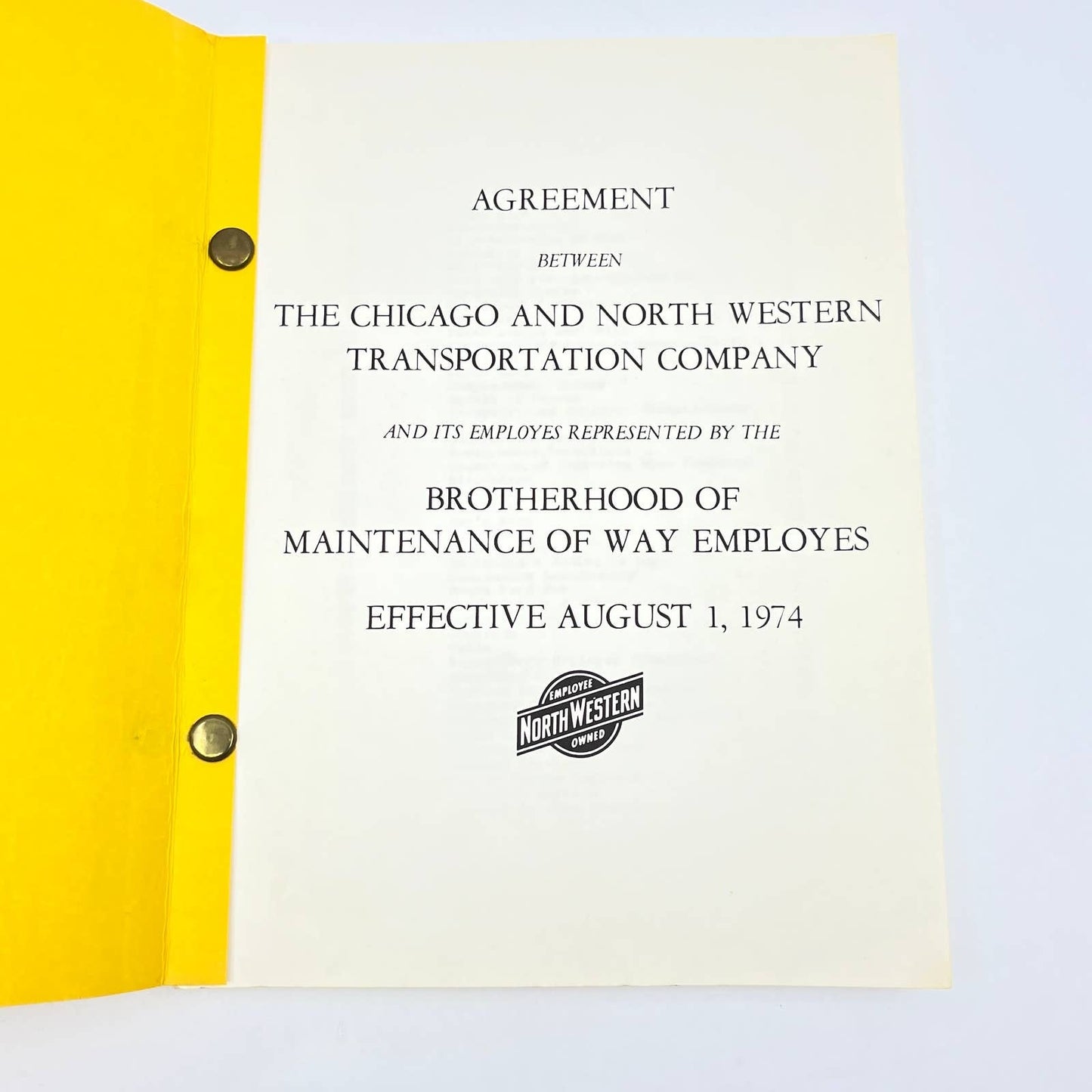 1974 Chicago Northwestern Railway Memorandum BoMoWE Booklet L4-6