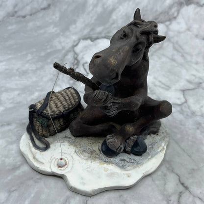 Pasture Pals Elmer Fishing Figurine Montana Silversmith Western Cabin Decor TI7