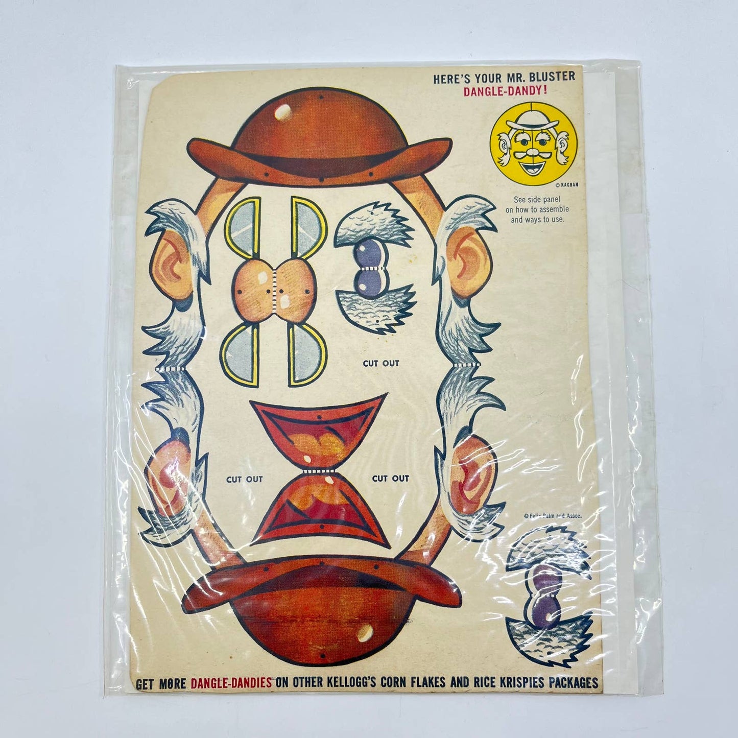 1950s Howdy Doody MR. BLUSTER Kelloggs Dangle Dandies Premium Cut Out Unused TE5