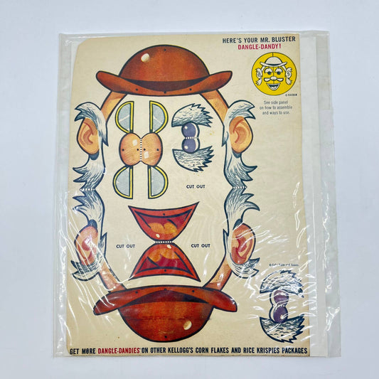 1950s Howdy Doody MR. BLUSTER Kelloggs Dangle Dandies Premium Cut Out Unused TE5